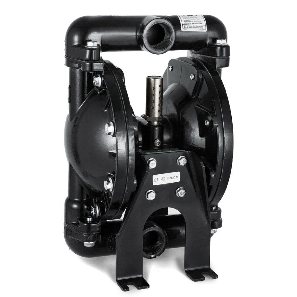 Air Operated Double Diaphragm Pump, 35 GPM Air Operated Double Diaphragm Pump Cast Iron 120 PSI, Double Diaphragm Air Pump Petroleum Fluid 1" Air Inlet