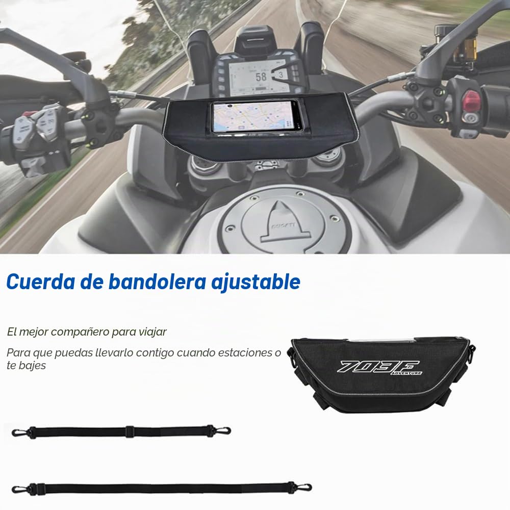 Bolsa de manillar para Zontes 703F 703f Bolsa de viaje para navegador de volante de motocicleta Bolsa de teléfono impermeable y antipolvo