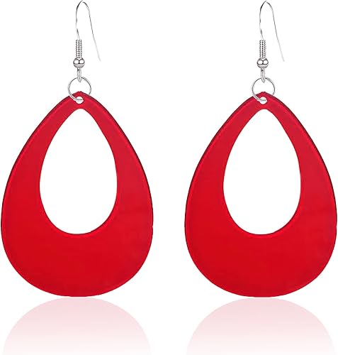 Aretes ovalados de neón de los años 70, 80 y 90, aretes retro para mujer, accesorio de disfraz de fiesta de Halloween retro de los años 80