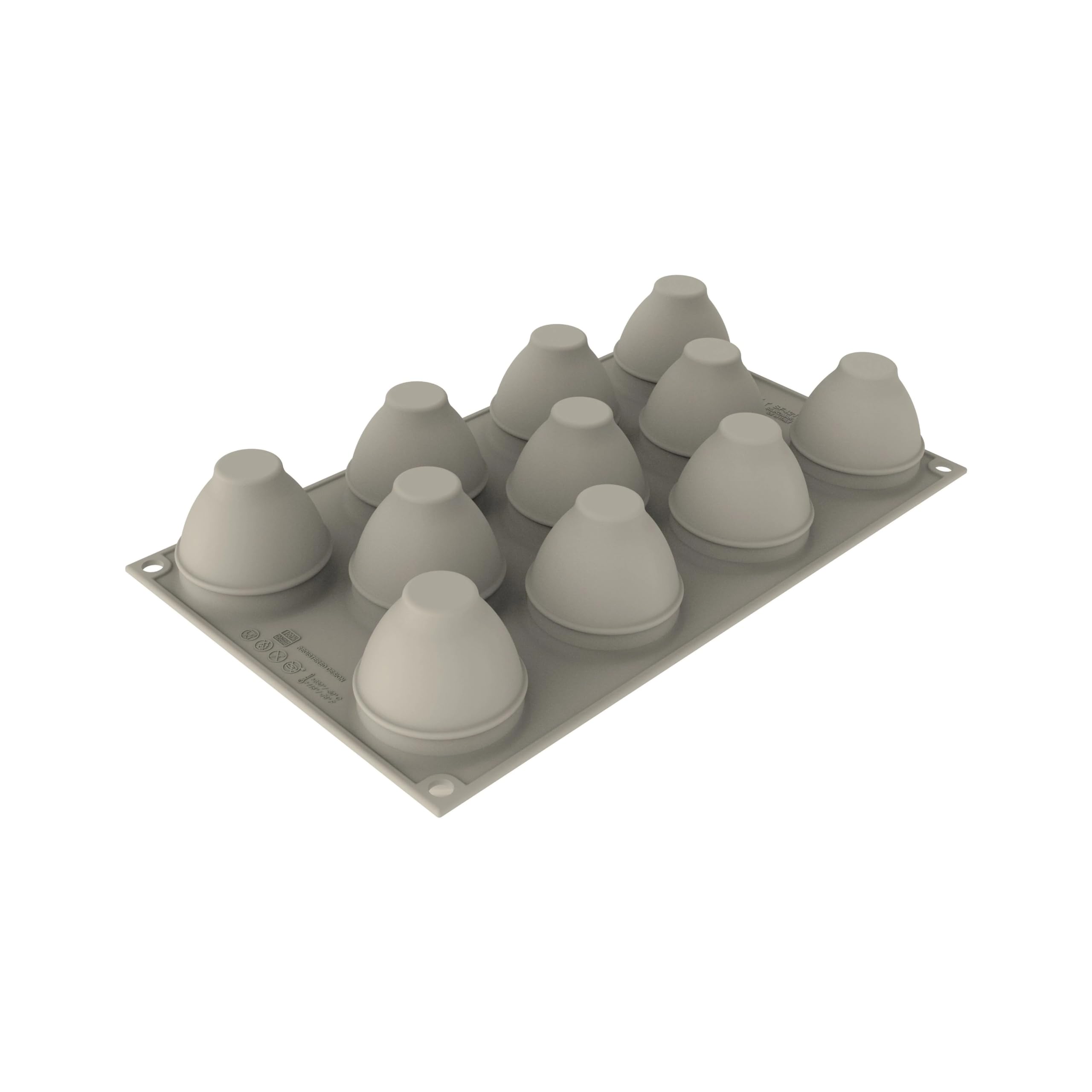 silikomart Moldes de silicona para dulces huevos - EGG HUNT 11 cavidad ø 53 H 67 mm Vol 100 ml - Accesorios profesionales para Pascua y pastelería - Moldes de una porción para pasteles de horno