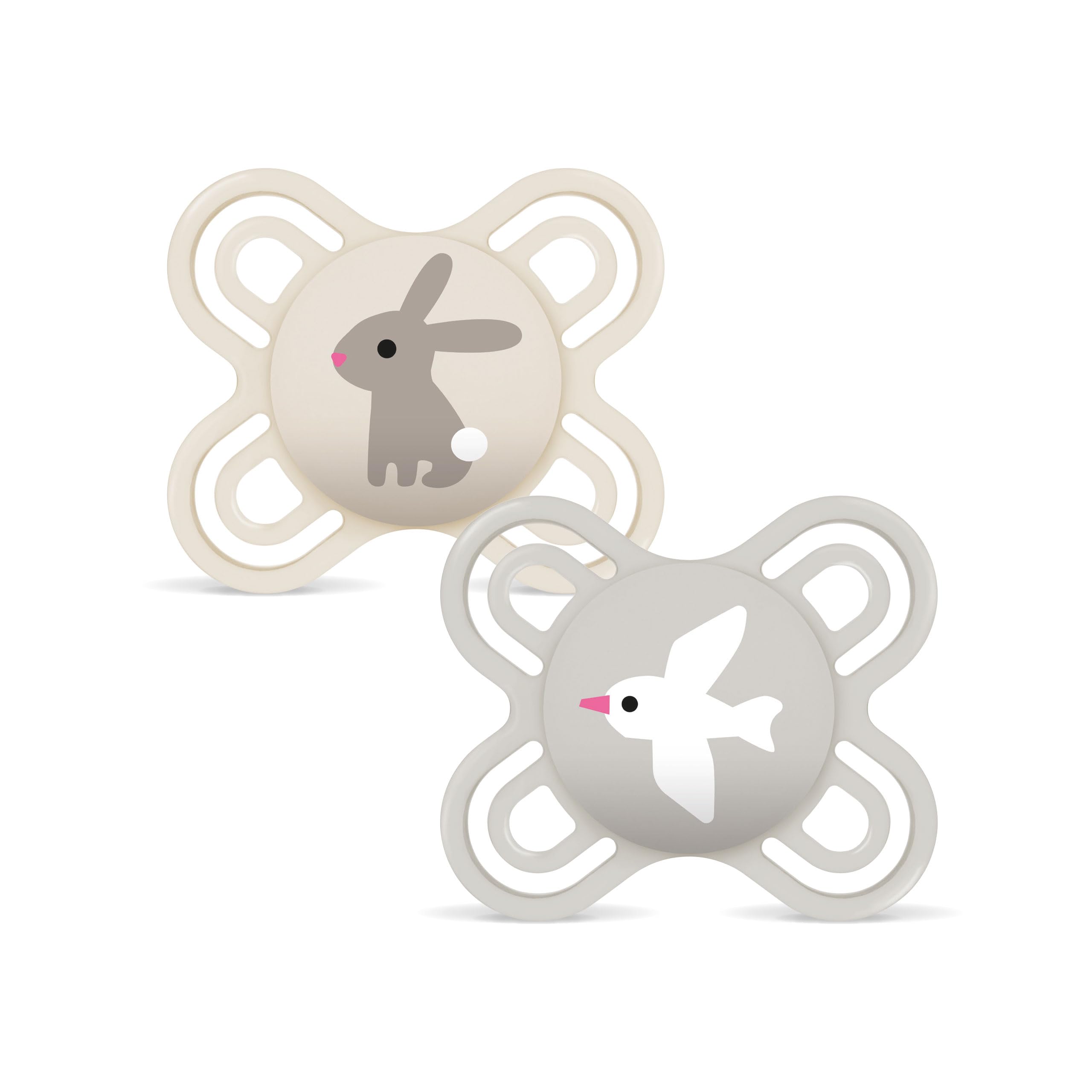 MAM Perfect Start Schnuller | 0-2 Monate | Schnuller für Neugeborene | 94% Akzeptanz | Babyschnuller beugt Zahnfehlstellungen vor | mit Zahnmedizinern entwickelt | SkinSoft Silikon | Hase | 2 Stück