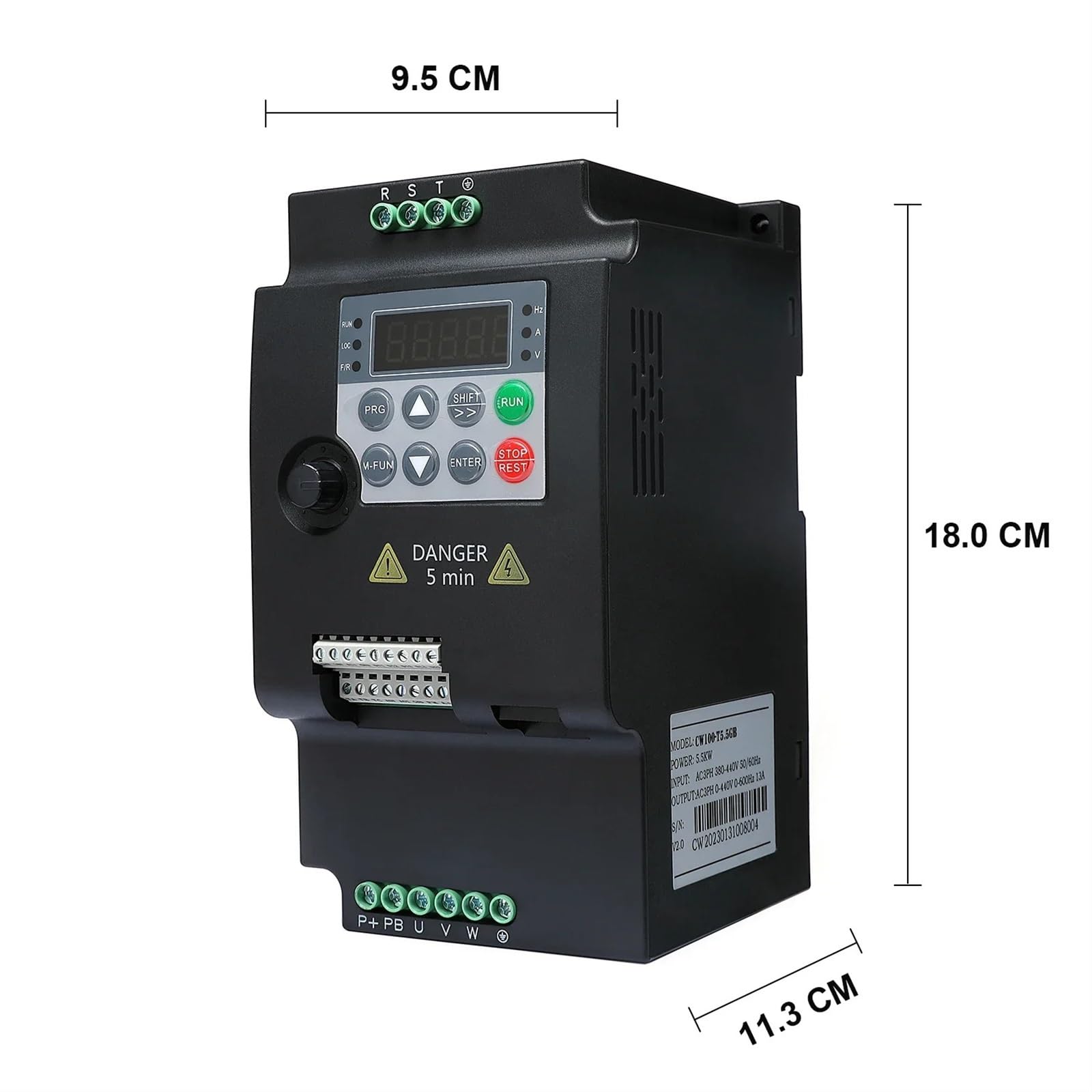 Variateur de fréquence VFD 0,75 KW 1,5 KW 2,2 KW 4 KW 5,5 KW Convertisseur de fréquence 1PH/3PH 220 V 380 V Convertisseur de Sortie Variateur de fréquence(Panel and Cable)