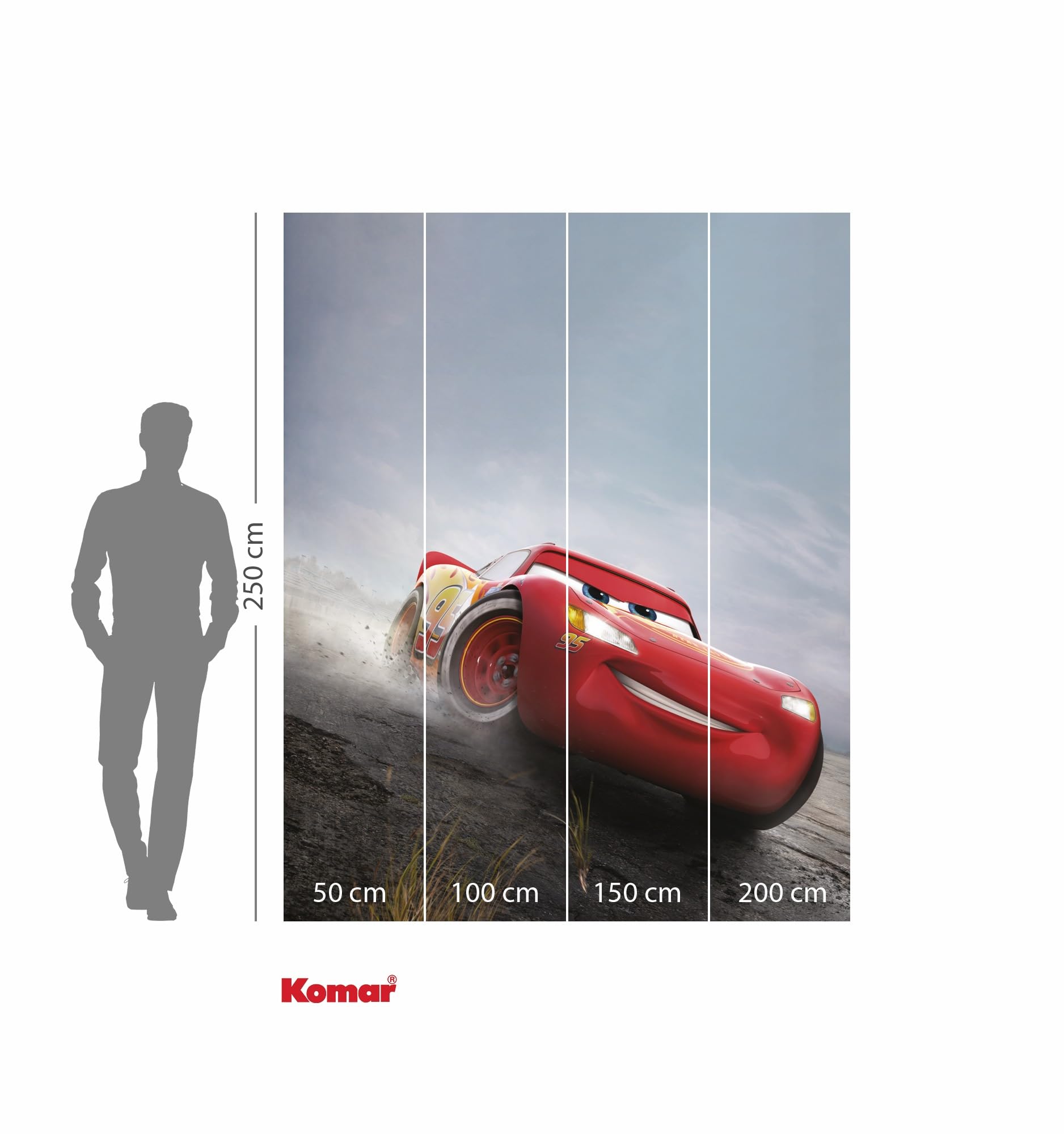 Komar Vlies Fototapete - Disney and Pixar Cars Shine - Größe 200 x 250 cm