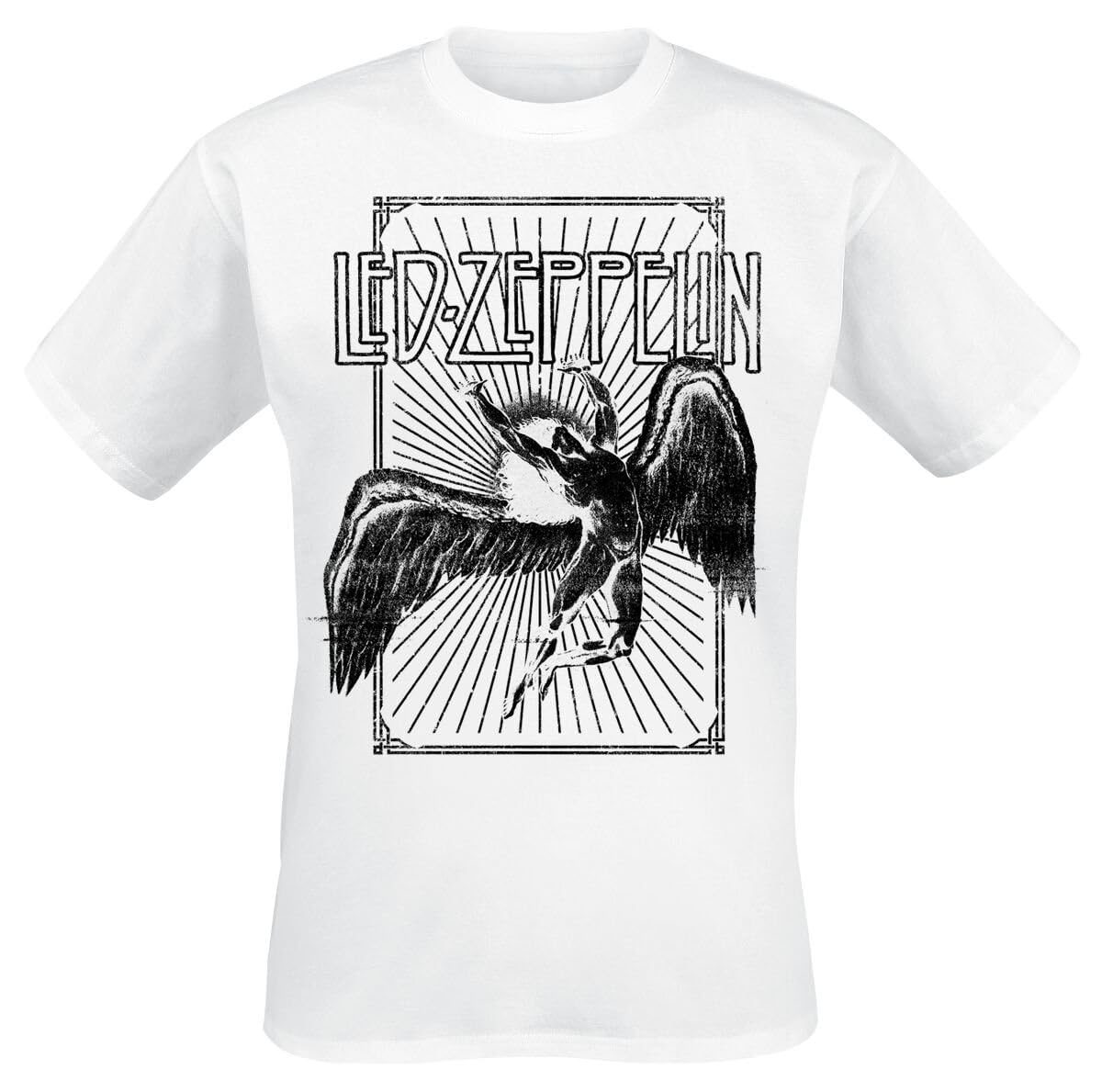 Led Zeppelin Icarus Burst Men T-Shirt White XXL, 100% Cotton, Regular