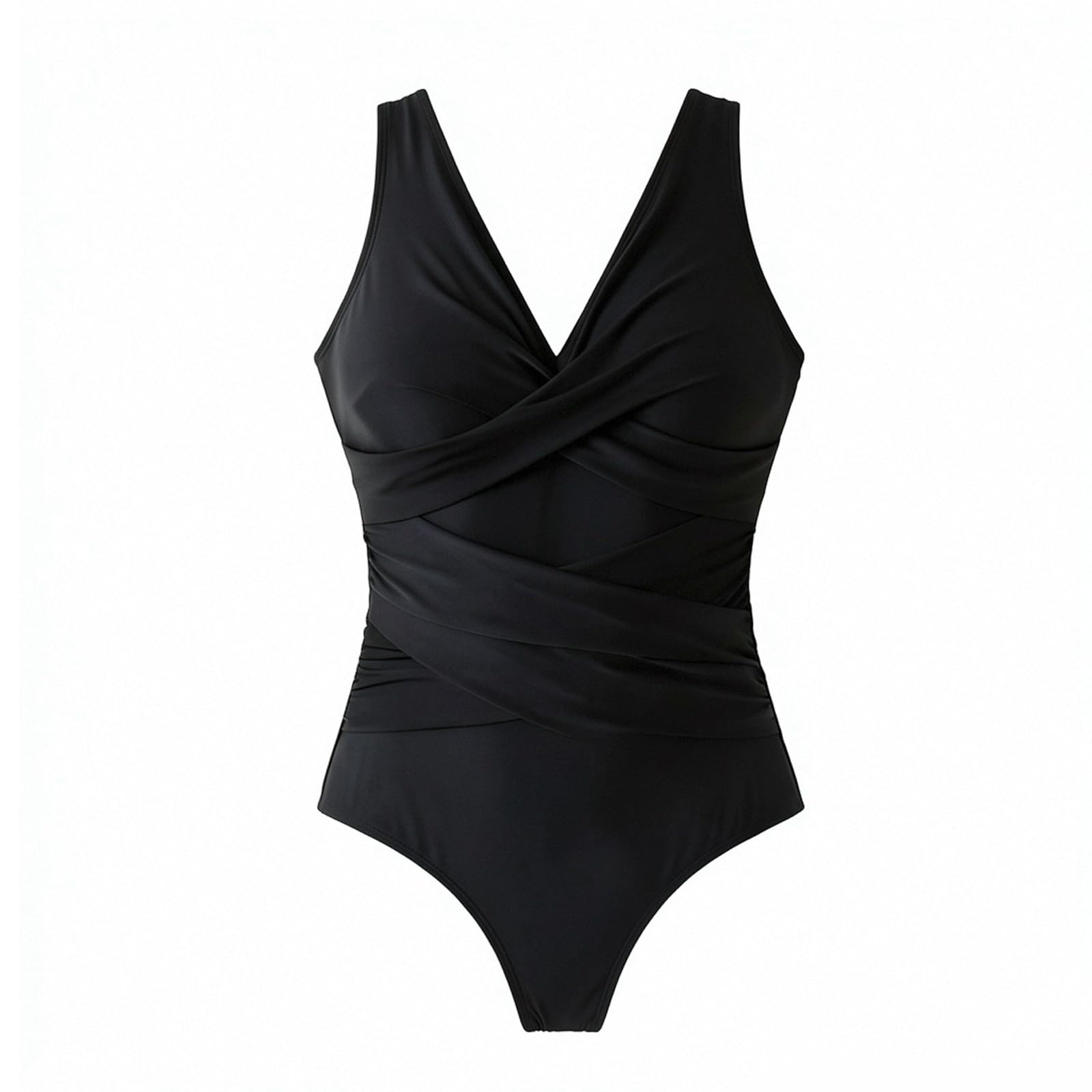 WWricotta Traje de baño Bikini de Tirantes de Color Liso, Mujer, Top con Escote corazón, Braga Talle Alto