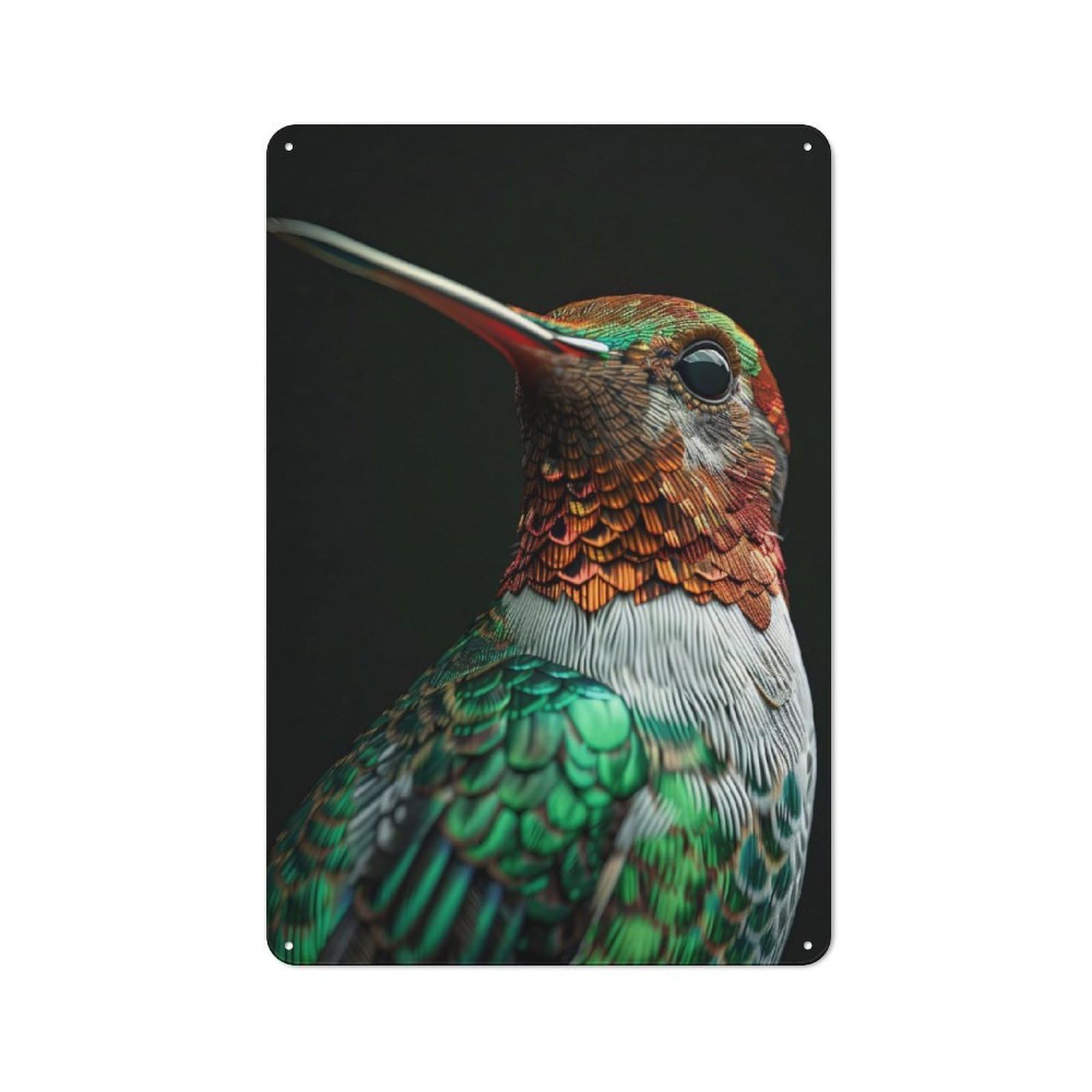 Junmoney Hummingbird Retro Metal Wall Sign 30X20cm Featuring For Hallway Wall, For Garage, Workshop And Man Cave Decoration