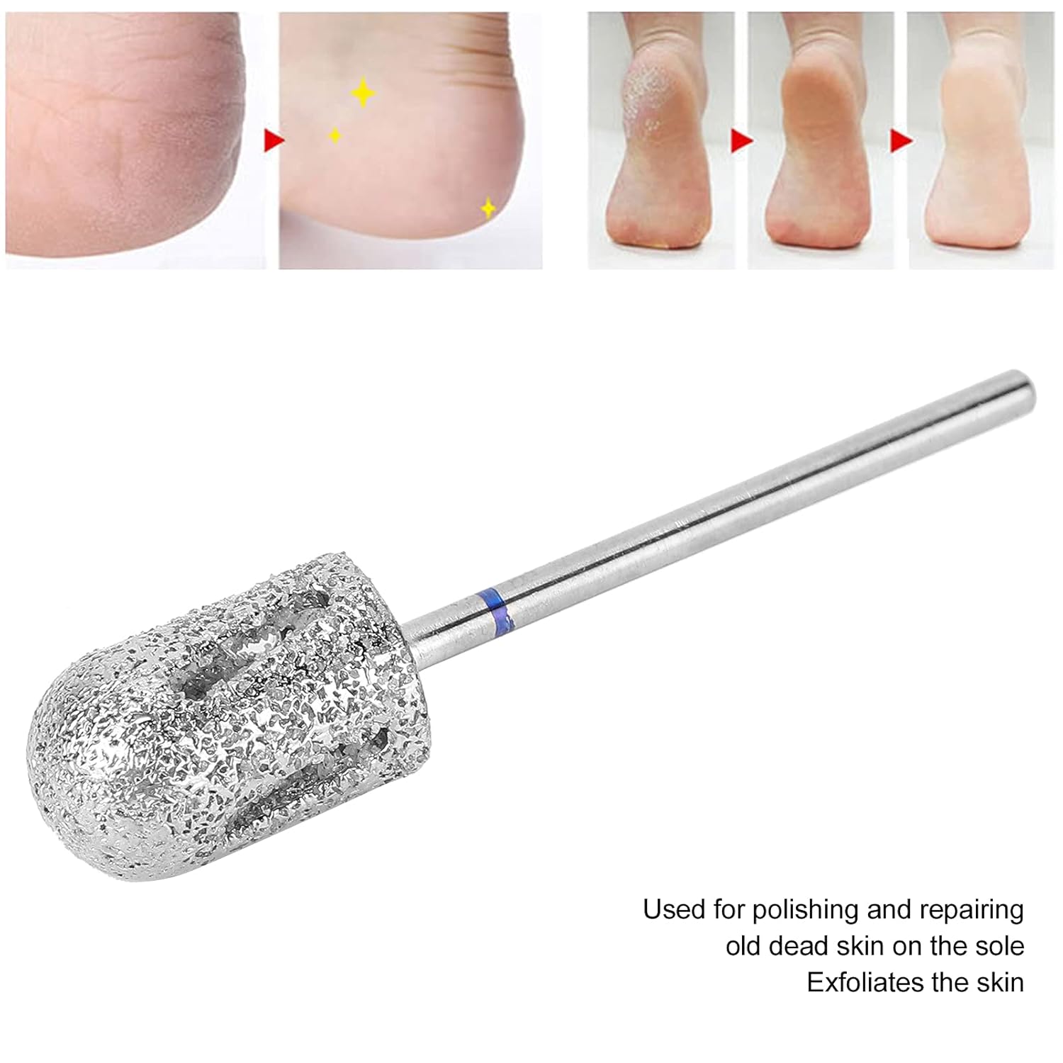 Drill Bit Safety Enough to Use,Stainless Steel Pedicure Drill Bit for Foot Calluses,Foot Nail Drill Bit Polishing Head Accessories for Repair Foot Skin(A1C)