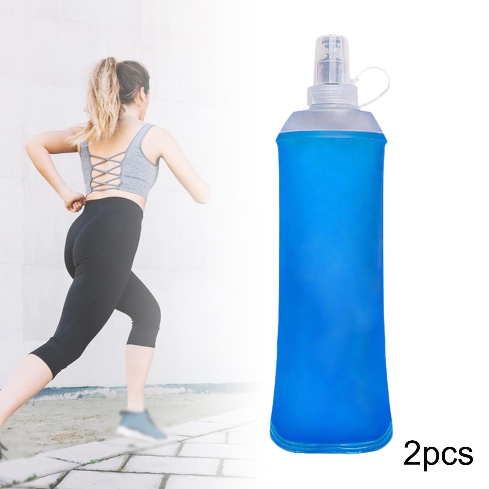 5 x weiche Trinkflaschen, auslaufsicher, 500 ml, für Laufen, Joggen, Wandern, 2 Stück