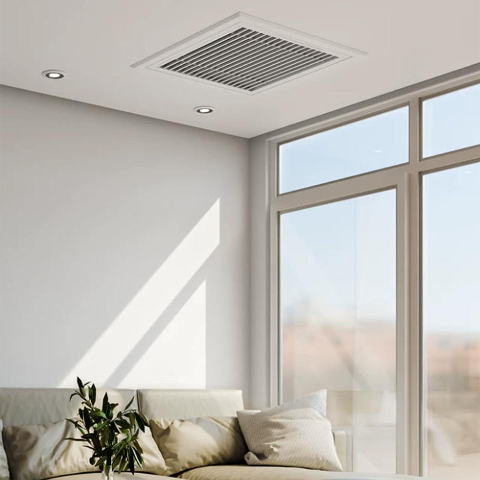Kratka wentylacyjna ze stopu aluminium, antykorozyjny dyfuzor powrotny powietrza, stylowy sufitowy uchwyt ścienny HVAC osłona do dekoracji wnętrz (beżowy, otwór kanału 35 x 56 cm)