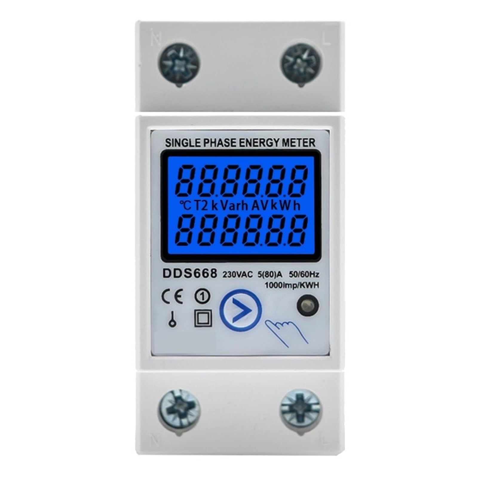 Cyfrowy licznik energii elektrycznej Cyfrowy Licznik Jednofazowy Na Szynę Din Reset Zerowego Licznika Energii KWh Napięcie Prądu Miernik Zużycia Energii Wattmeter Electricity(DDS668)