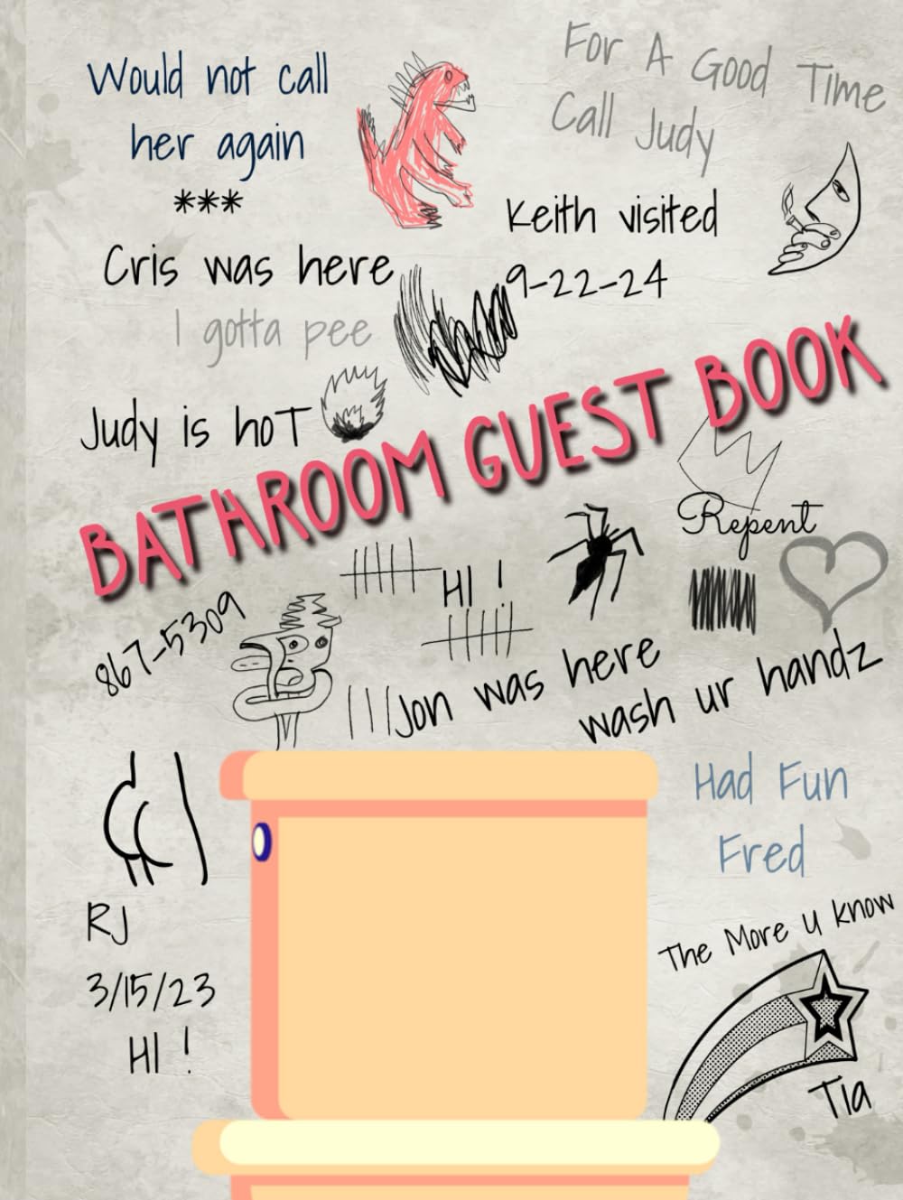 Livre d'or de salle de bain rigide pour messages et graffitis souvenir