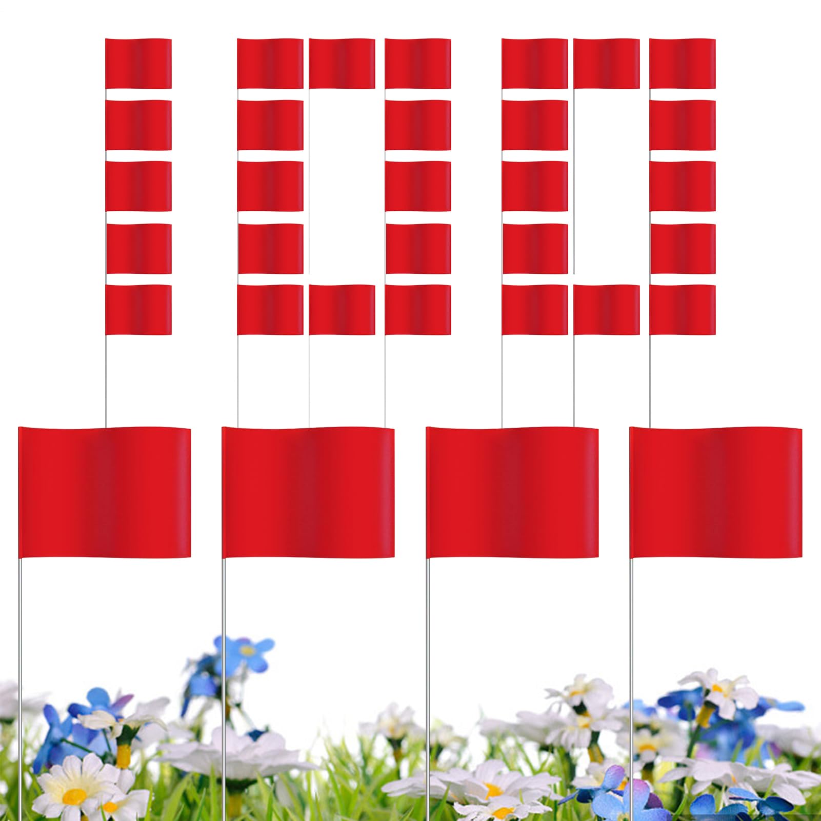 Markierungsflaggen | Fluoreszenzflaggen | Markierungsflagge | 100 Stücke Landschaftsbestandsflags | Geeignet Für Das Abstandsmessrad | Banner Mit Hoher Sichtbarkeit Für Landschaften Gärtner Outdoor Gr