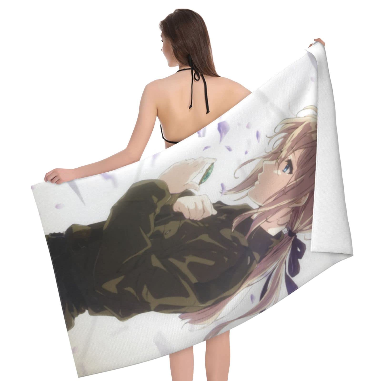 Amazon｜ヴァイオレットエヴァーガーデン アニメ バスタオル 大判 吸水
