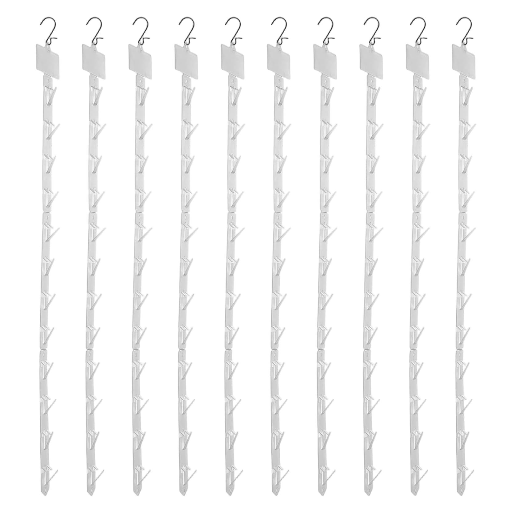 Yeaxxsqy 10Pcs Snack Rack Multifunctional Clear PP 12 Stations Hanging Merchandise Display Strips for Retail Display, Hanging
