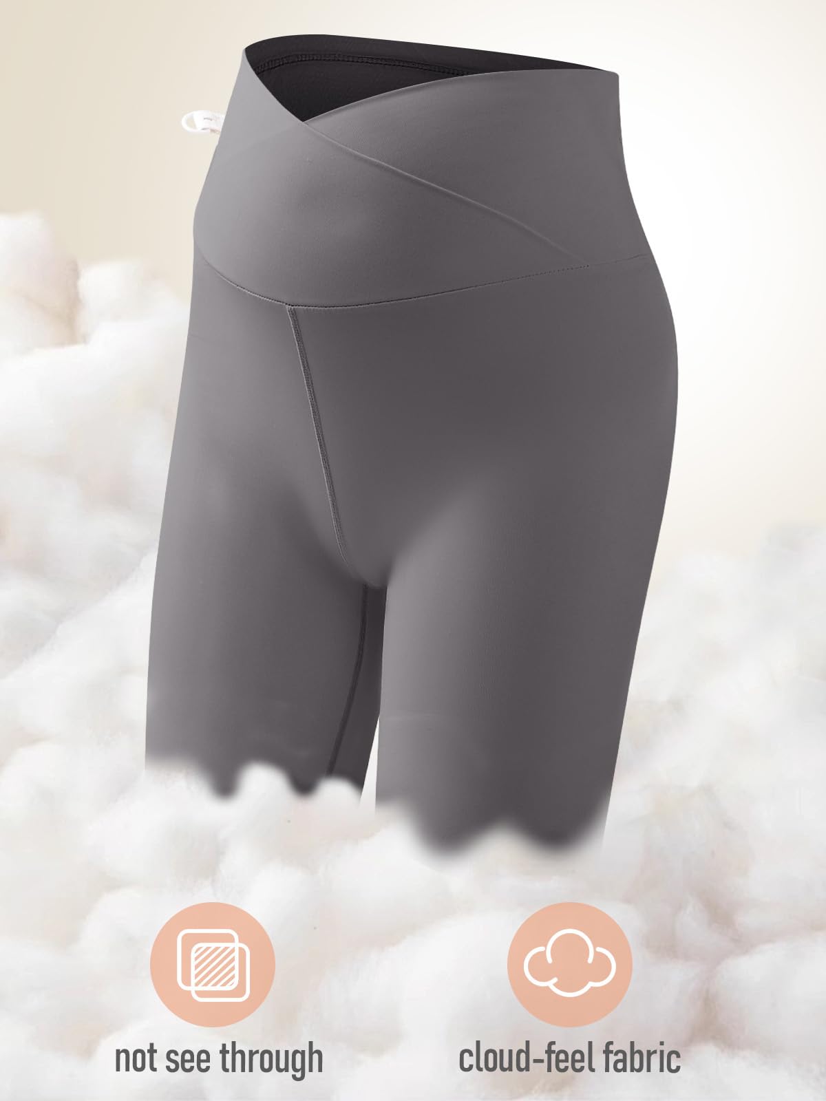 Maternidad Pantalones Cortos,Leggings Premamá Cortos Embarazo,Ajustable Ropa Premamá Verano Mujer,Premamá Leggins Pantalones sobre el Vientre,Cintura Alta para hogar,Yoga,Deporte Gris S