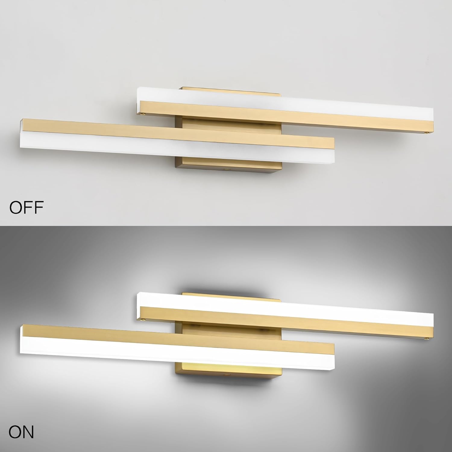 PRESDE 24 Inch LED Vanity Light Brushed Gold Bathroom Light Fixtures Over Mirror Modern Bath Lighting Bar 5CCT
