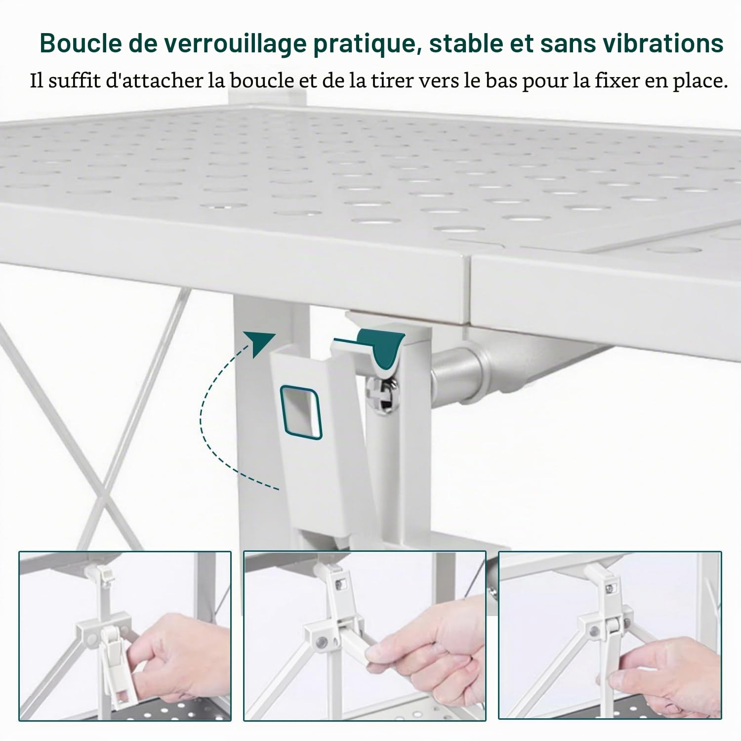 Lot de 2 étagères de rangement pliables à 5 étages en métal avec roulettes - 100 kg - Pour cuisine, salle de bain, salon - Blanc