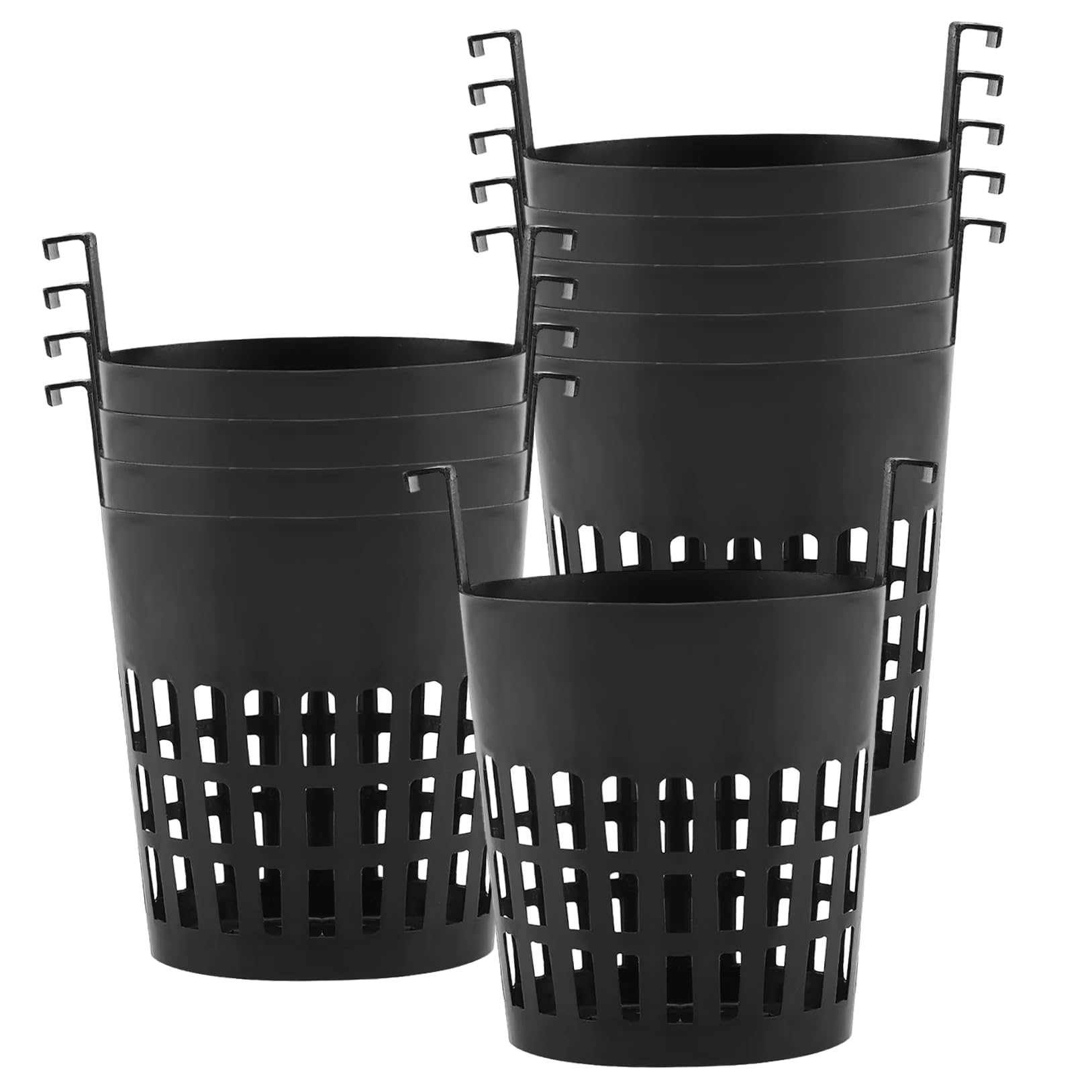 Hintyne Orchid Basket Plant Basket 10Pcs Hanging Net Pots for Hydroponics Breathable Garden Slotted Mesh Net Cups with Hook Lightweight Plastic Plant Nursery Pots