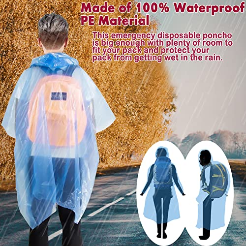 5 stuks wegwerp regenponcho's - one size regenponcho waterdichte noodregenjassen regenponcho volwassen regenjassen met… - Image 5