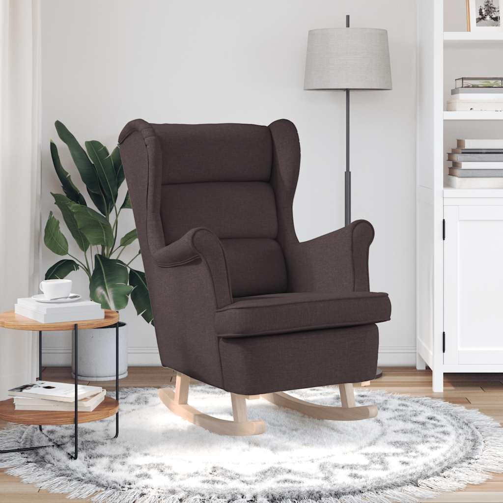 Sillón mecedora (madera maciza, 74 x 90 x 102 cm), color marrón
