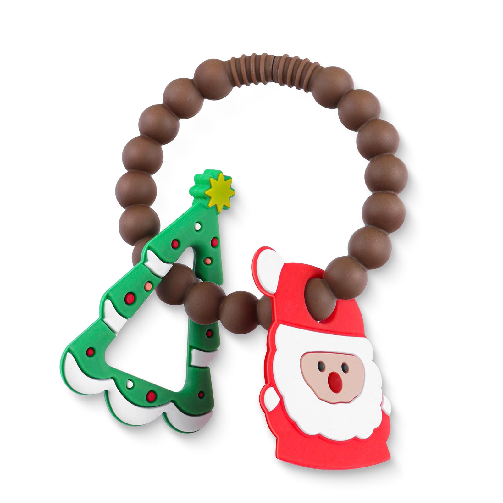 Amyang Christmas Teething Toys Christmas Teether for Christmas Stocking Stuffers Party Favors Gifts, Christmas Baby Teething