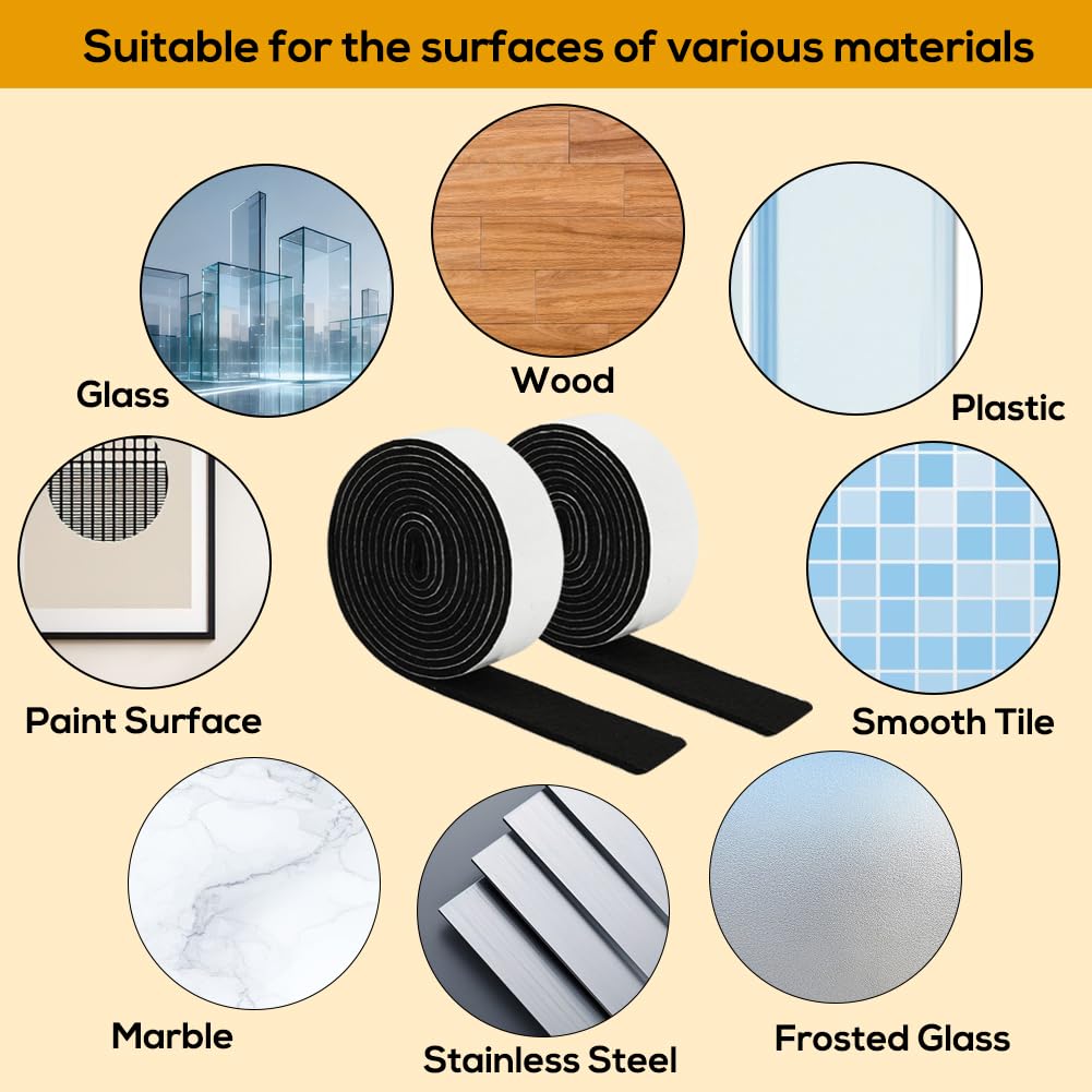 0 87in Furniture Pads Roll 6 56ft x 2 Rolls Self Adhesive Felt Strips for Hardwood Floors to — view 4