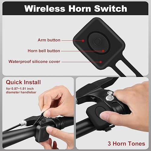 Miniatura 2 de WSDCAM Luz trasera inteligente con alarma de bocina, encendido/apagado automático USB C recargable impermeable luz trasera para bicicleta