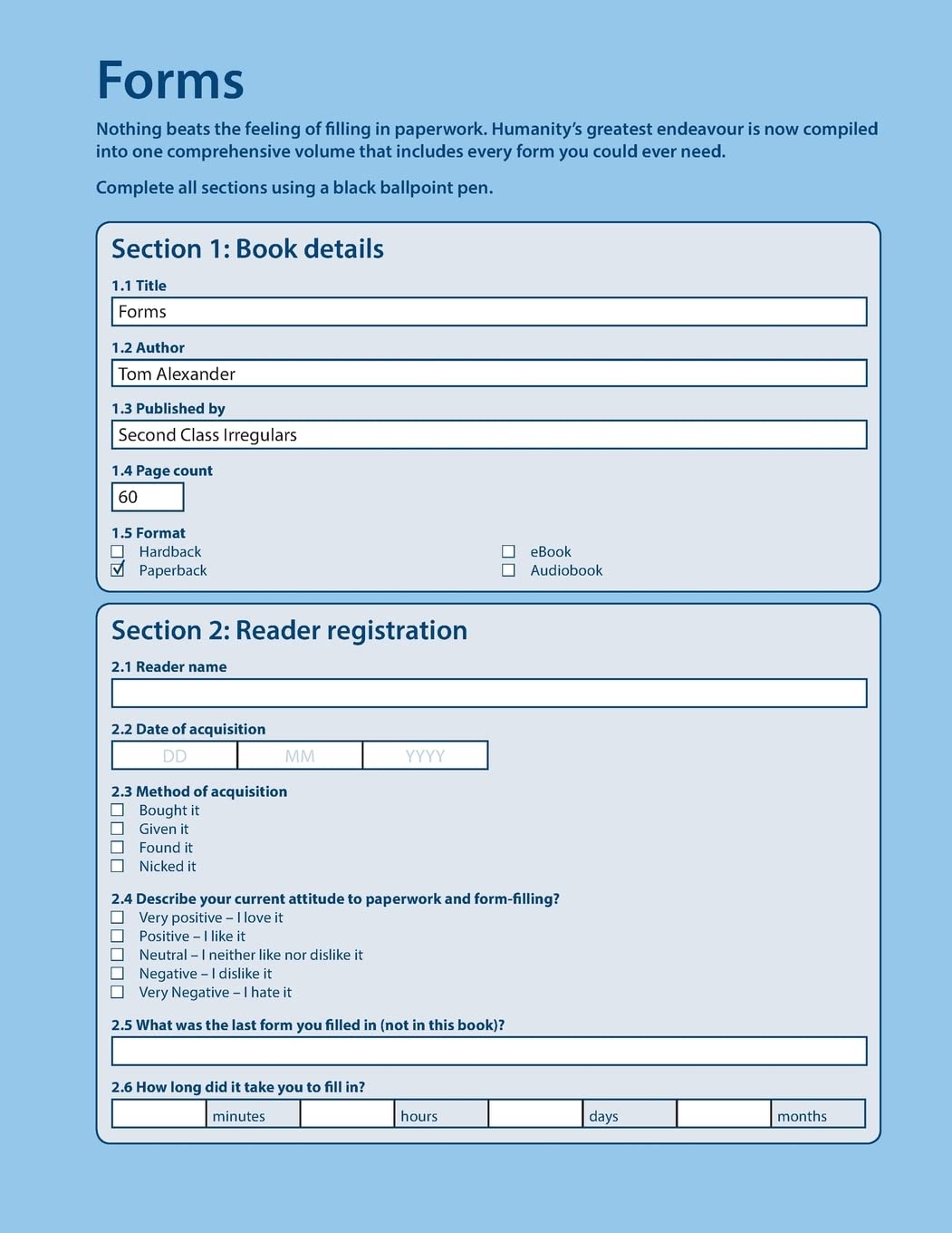 Forms: The nation's favourite paperwork