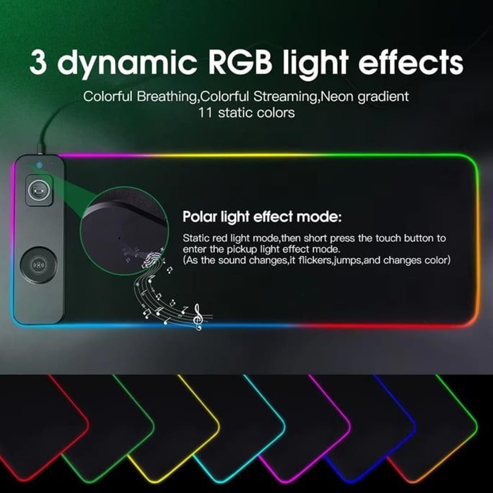 Tappetino Mouse LED Ricaricatore Wireless Impermeabile RGB 15W | 80x30 cm Mouse Pad Gaming Ricarica Rapida Magnetica Antiscivolo Per PC Gaming Smartphone Laptop Scrivania Sala Giochi