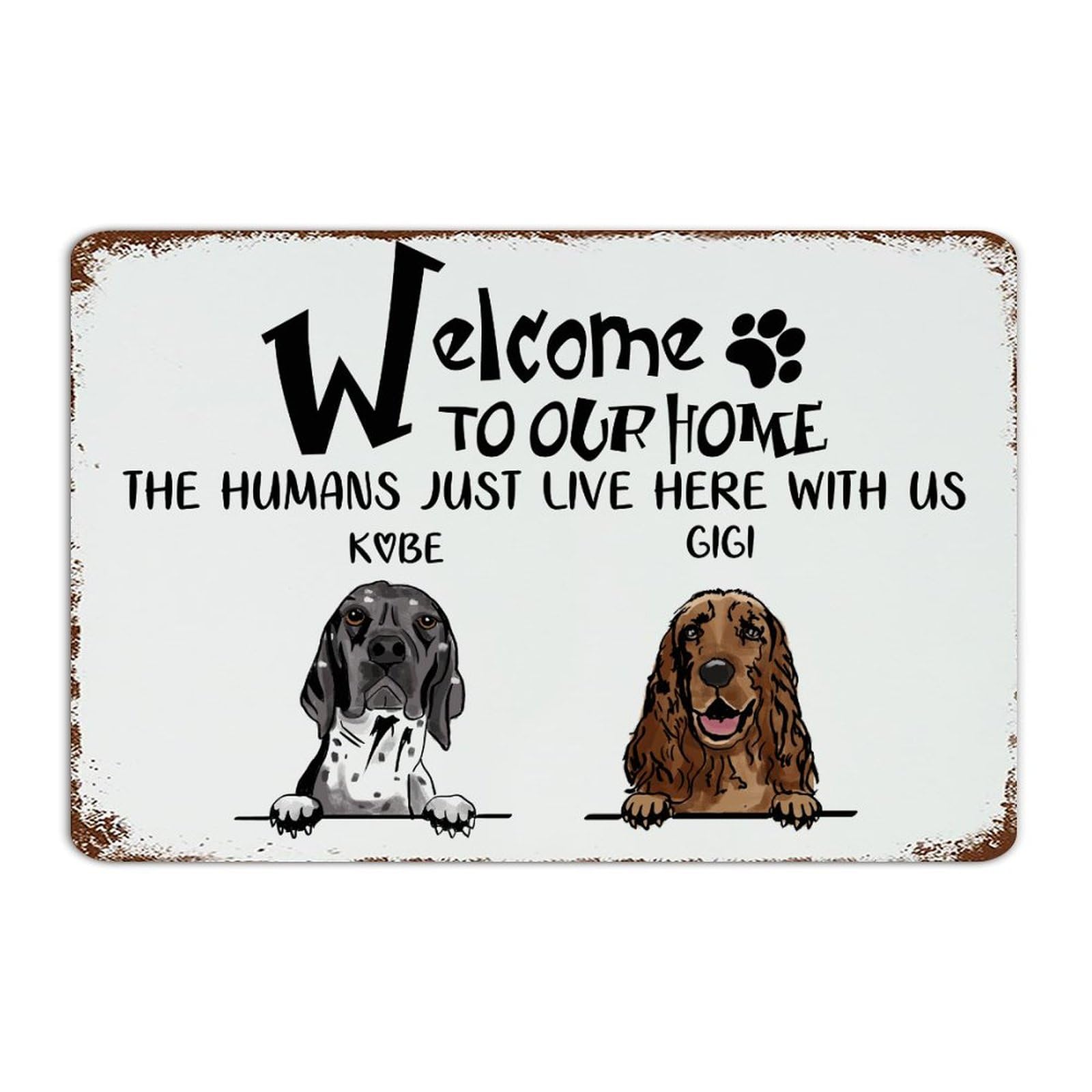 Panneau métal Welcome salon déco ferme rustique 30x45 cm