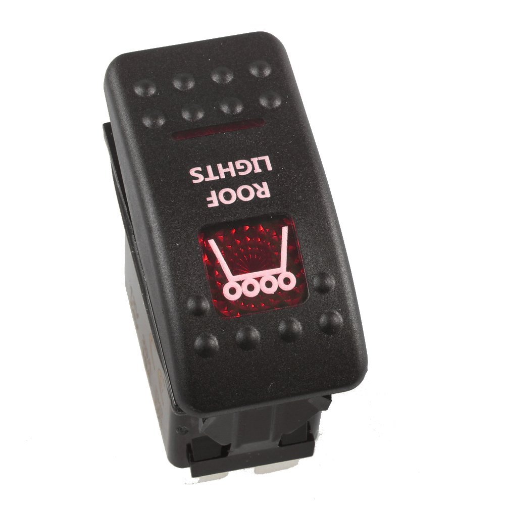 Mintice Auto 12V 20A LED Rosso Luce Pannello Momentaneo Interruttore Bilanciere Pulsante Corno Clacson Cruscotto Impermeabile Camion 5Pin Horn Light