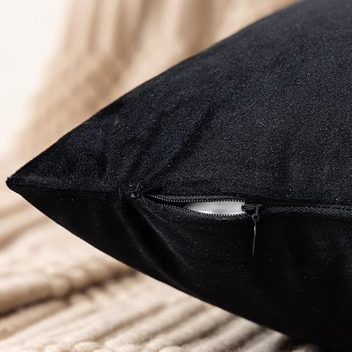 Miniatura 6 de Paquete de 4 fundas de almohada de terciopelo, fundas de almohada suaves de 18 x 18 pulgadas, almohadas para decoración del hogar (22 x 22 pulgadas,