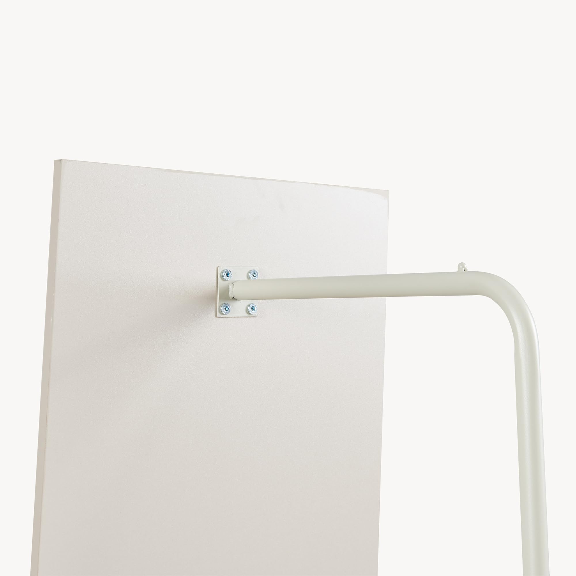[en.casa] Specchio a Figura Intera con Stand Barra Appendiabiti Specchio Rettangolare da Terra e Vano Porta Oggetti Vestiti per Ingresso Camera da Letto Guardaroba 165x40x51 cm - Avena Oatmeal