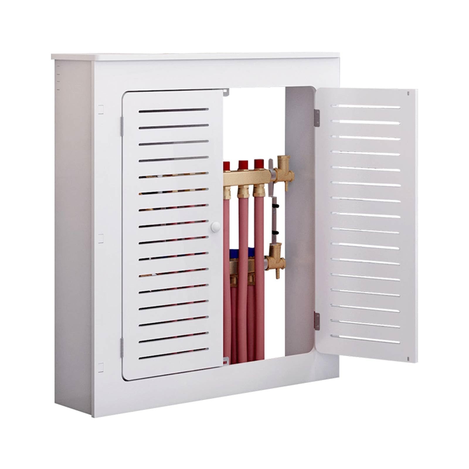 Mobile Copri Tubi In PVC Per Organizzare E Nascondere Tubature Idrauliche O Del Riscaldamento, Copri Termosifone Moderno Bianco Aerazione, Ideale Per Appartamenti, Lavanderie E Bagni(50x80x25 cm)