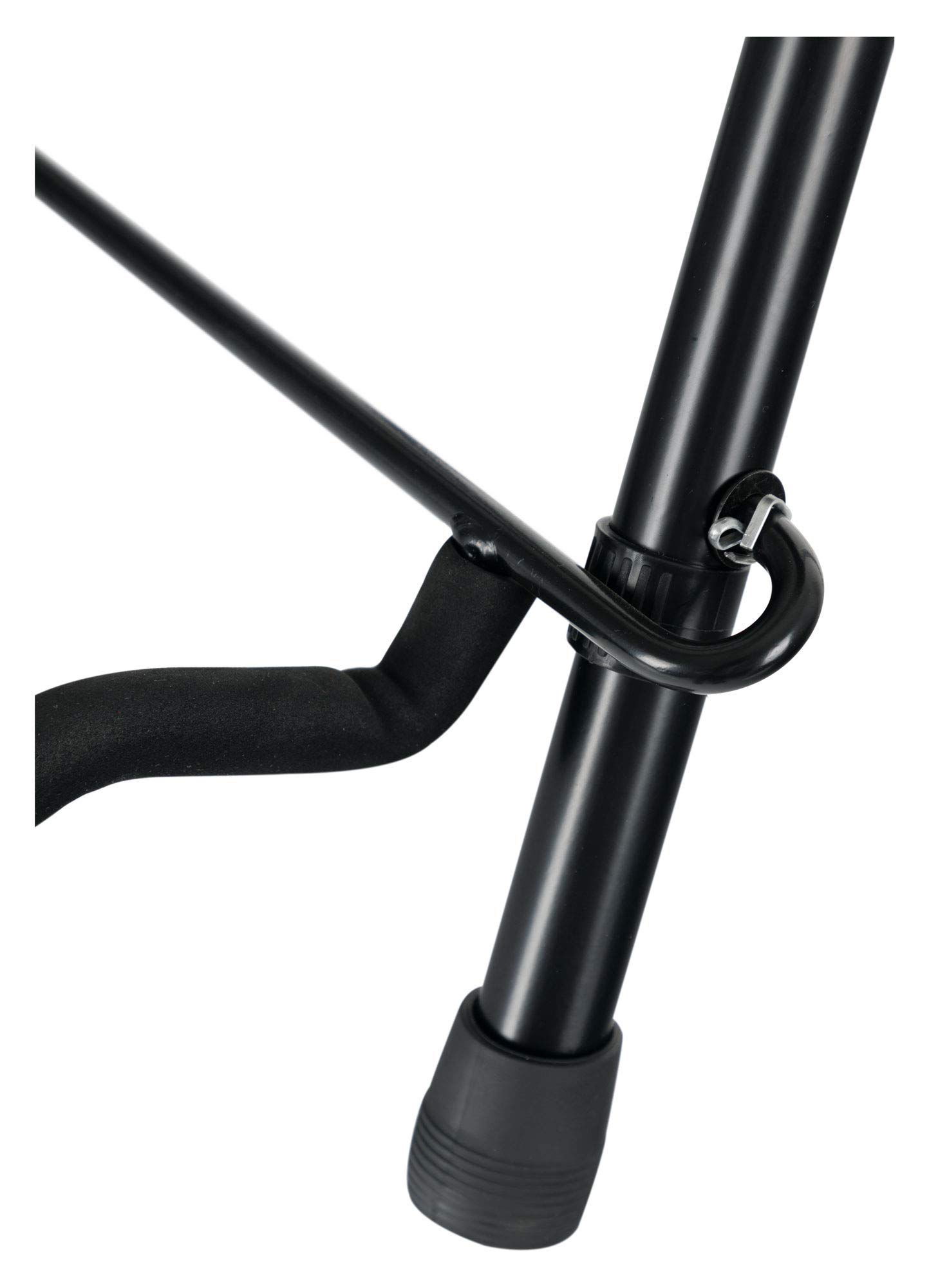 ROCKTILE Sgabello Chitarra con Supporto - Sgabello e Supporto in Uno - Seduta Rettangolare - Pieghevole - Nero