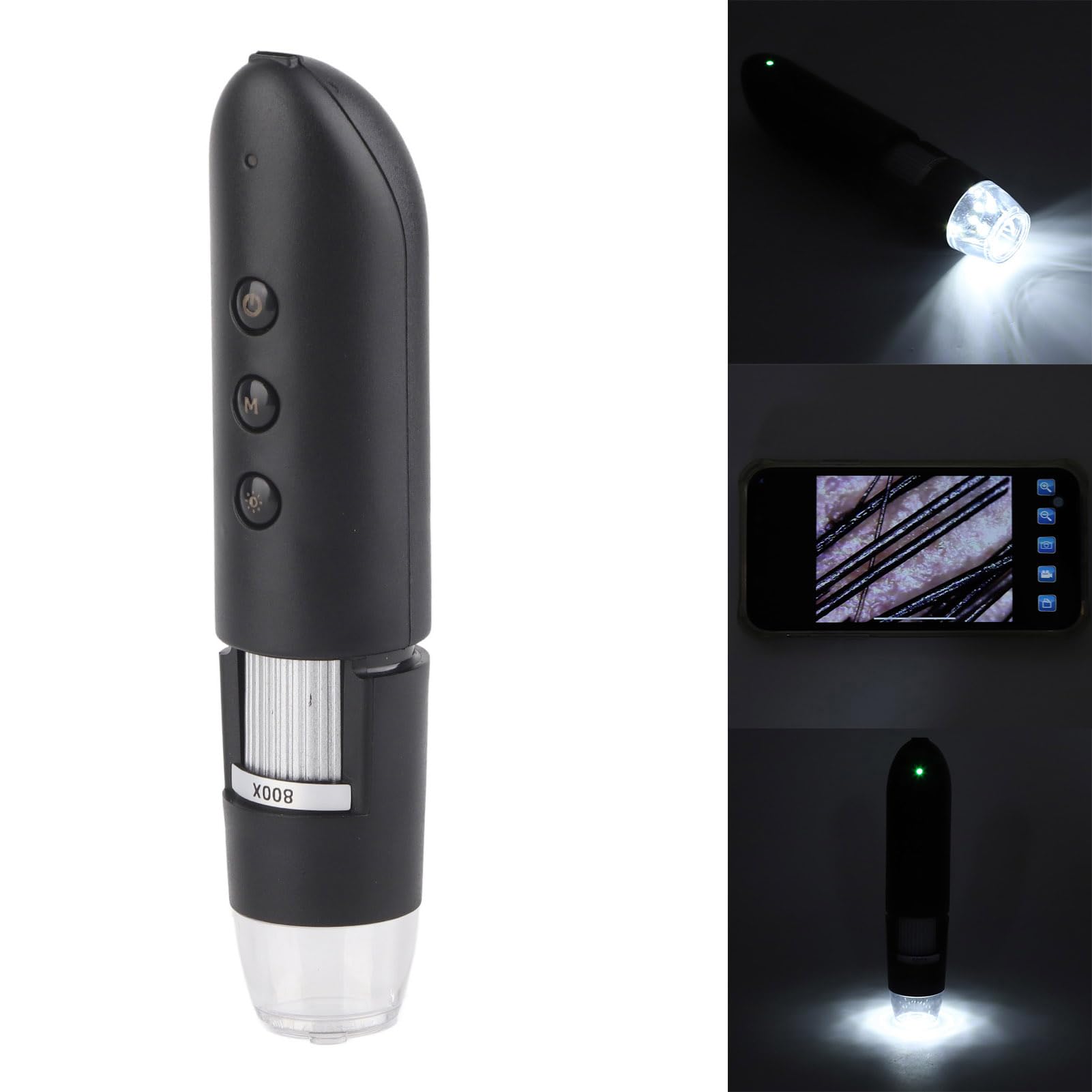 Microscopio Digitale Portatile, Fotocamera per Cuoio Capelluto con Ingrandimento 800X con Macchina per l'analisi del Cuoio Capelluto con Luce a LED, per Saloni di Bellezza e Uso