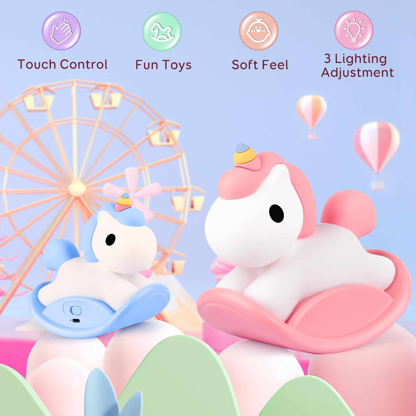 Veilleuse Enfant Kawaii Veilleuse Bébé Rechargeable Par USB Avec