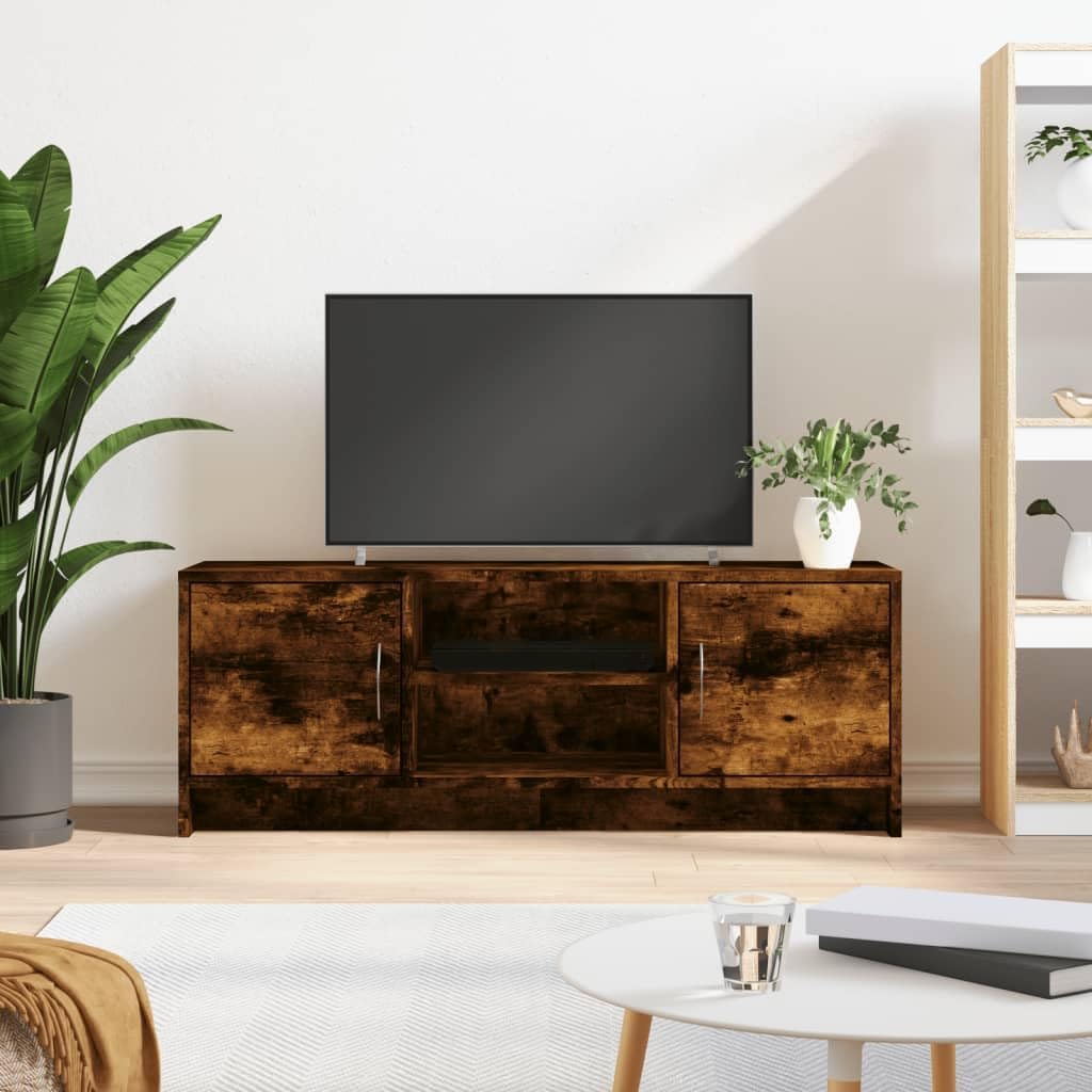 Mueble de TV Madera de ingeniería Roble Ahumado 102x30x37,5 cm, Mueble TV Salon, Mesa TV, Mueble Television, Mueble Bajo TV, Módulos De Salón, Mueble Salon Moderno