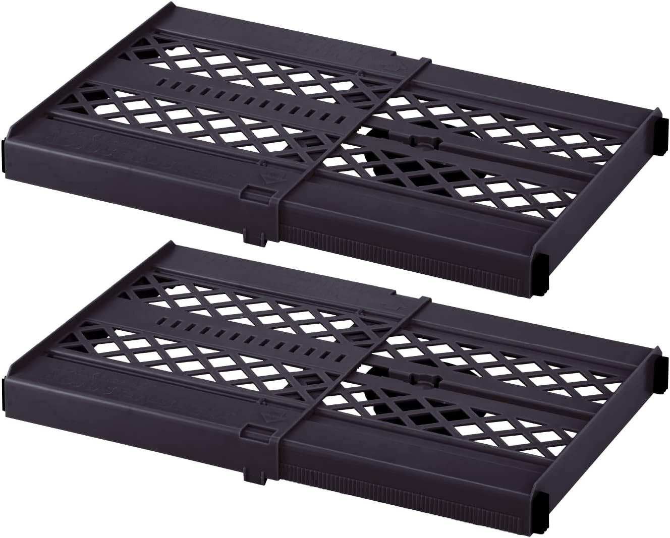 LockerMate Adjust-A-Shelf 2 Pack Locker Shelves, Expand to Fit Your Locker, Easy to Use, Perfect for School, Office, Gym, Black