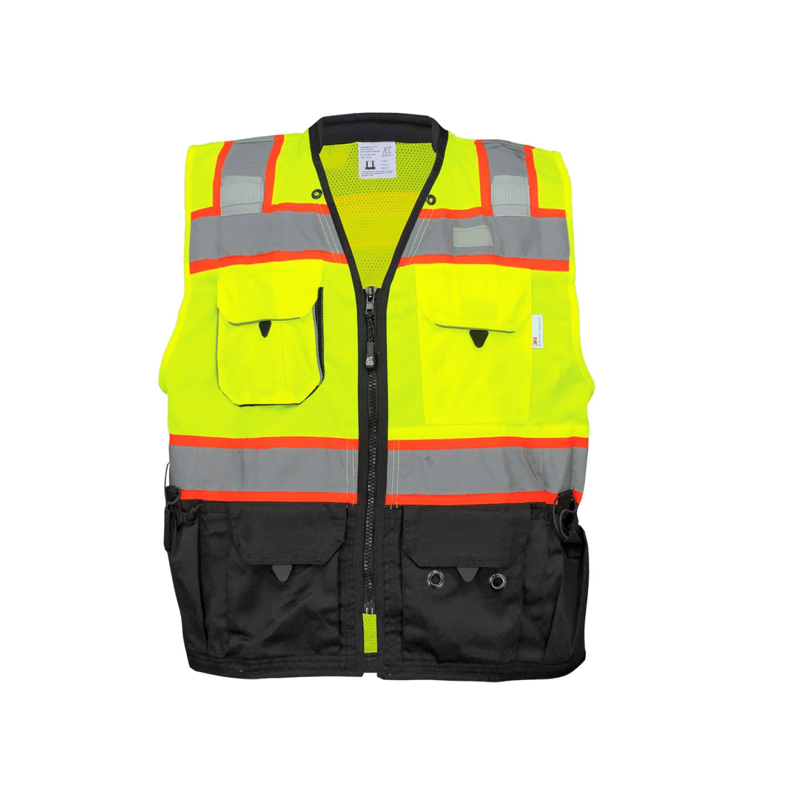 Global Glove GLO-099 Premium High-Visibility Surveyors Safety Vest, Lightweight and Breathable, Zipper Closure, 9 Pockets