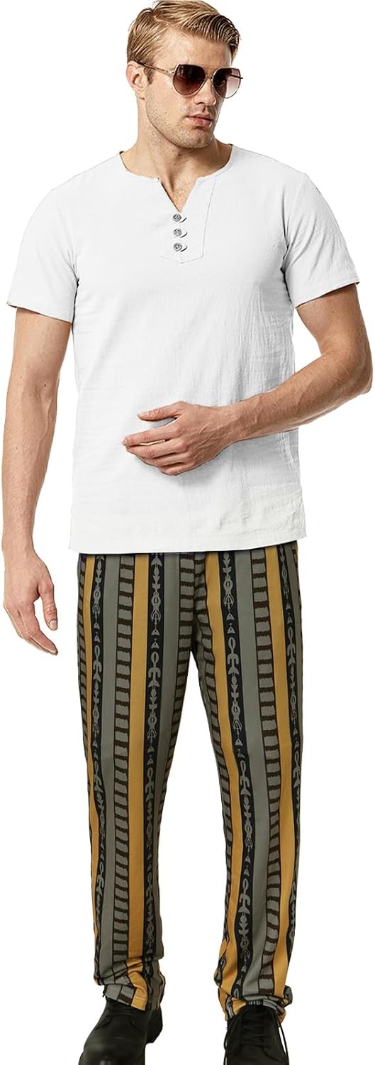 Jeffrey The Dude Pajama Pants Costume Men Halloween Movie Cosplay Stripe Sleepwear Trousers - Image 5