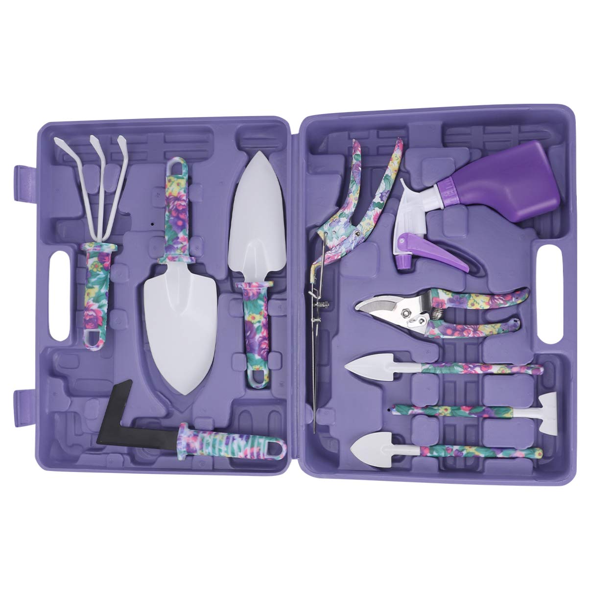 Cabilock 10piezas Herramientas De Jardinería De Alta Resistencia Kit De Herramientas Manuales Incluyendo Tijeras De Podar Paleta De Jardinería y Rastrillo para Uso Jardín y Regalar