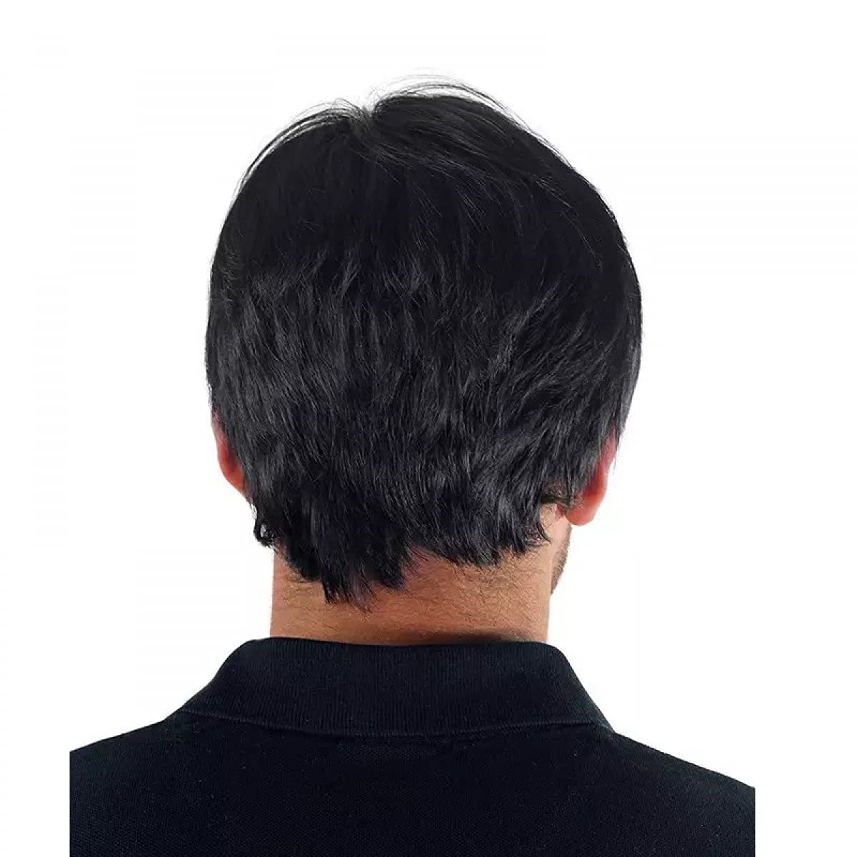 Perruque Courte Homme Marron Gary - Cheveux Naturels Et Droits - Neuf Avec étiquettes