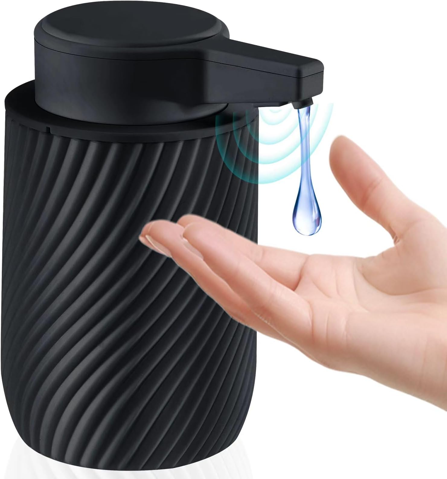 Automatic Soap Dispenser, 9oz Touchless Dish Hand Soap Dispenser Rechargeable with 3 Adjustable Soap Levels for Bathroom Kitchen Black