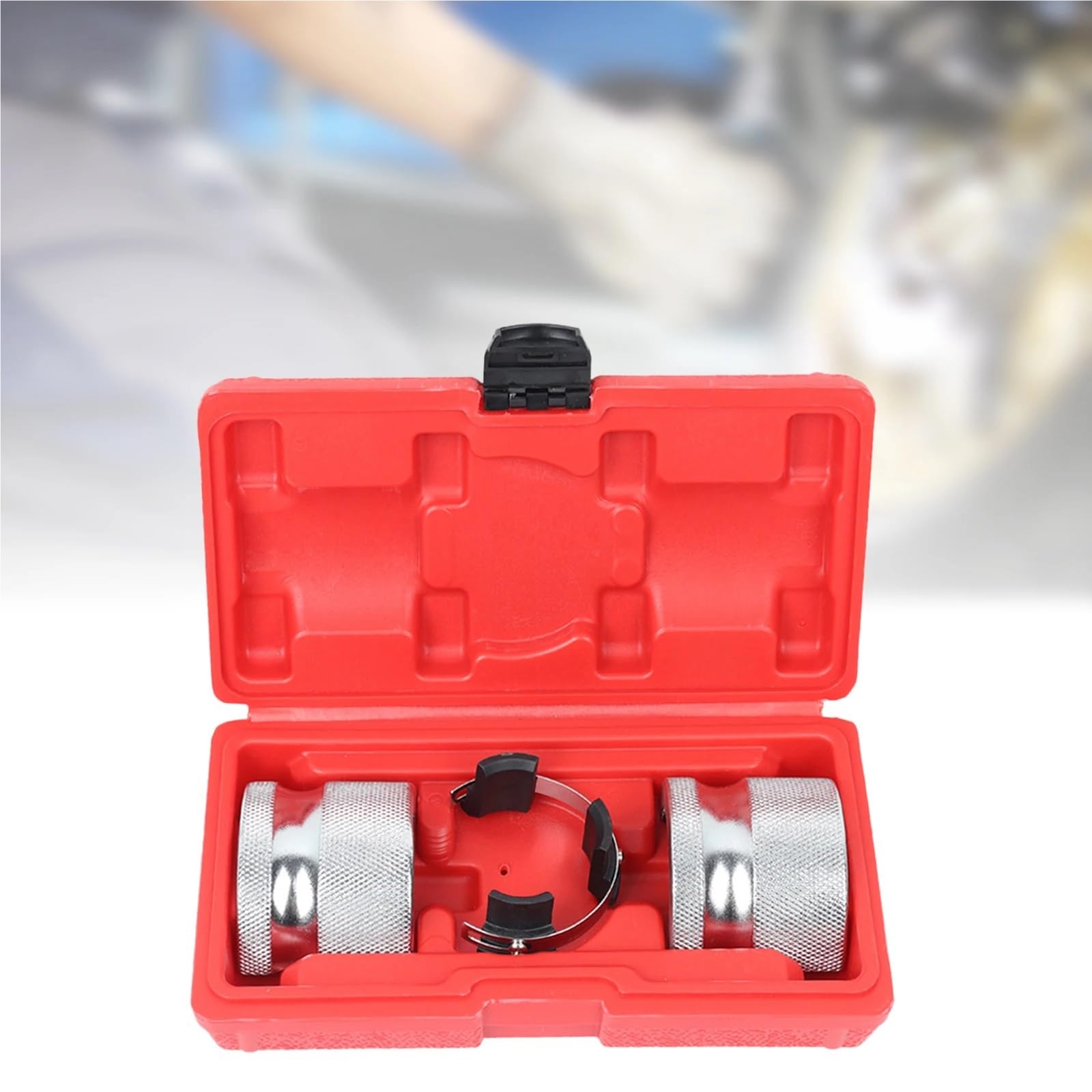 Juego de Herramientas para Instalar retenes de Horquilla de Motocicleta, Ajustable, portátil, con Caja para Motos de Cross Extractor de Cubo de Rueda Herramienta separadora