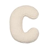 Chpbolly Letter Pillow English Letter Plush Pillow Cozy Lambswool Initial Throw Pillow Alphabets Letter Decorative Cushion Comforting Huggable Stuffed Cushion for Bedroom Sofa（15.7 * 13.8 * 3.9 in）