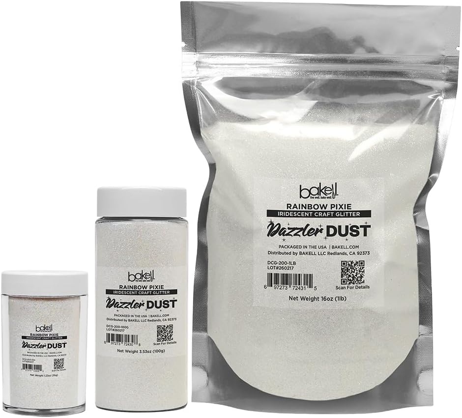 Bakell - Rainbow Pixie Ultra Fine Iridescent Craft Glitter Dazzler Dust - 35g Jar