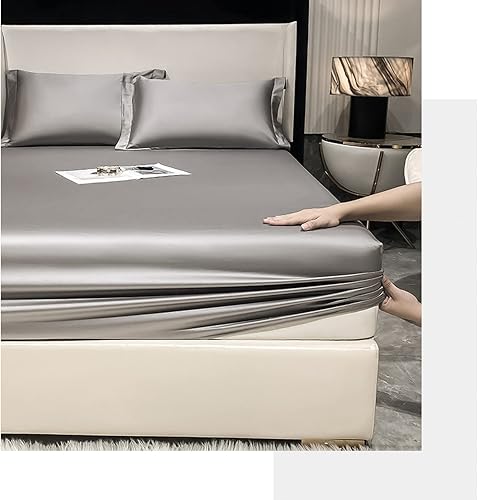 Miniatura 7 de ERNZI Sábanas bajeras de lujo con banda elástica, protector de colchón, colcha acolchada impermeable, suave, transpirable, sin ruido, sábana para