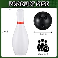 Vista 5 de Juego de 2 bolos de 7.1 pulgadas, juego de césped portátil para interiores y exteriores, incluye 20 pines de bolos y 4 bolas de plástico para niños