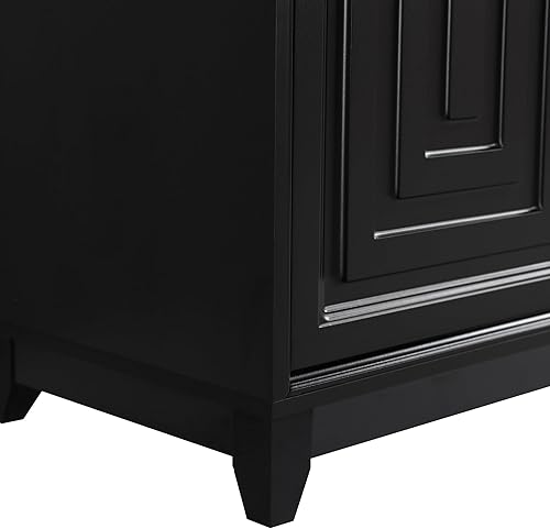 Miniatura 7 de Soporte de TV de estilo rústico para TV de hasta 65 pulgadas, aparador de madera con 2 puertas de vidrio templado, paneles ajustables, gabinete de